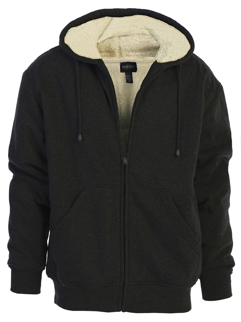FH-96 Men's Heavyweight Sherpa Lined Fleece Hoodie Jacket PART-A