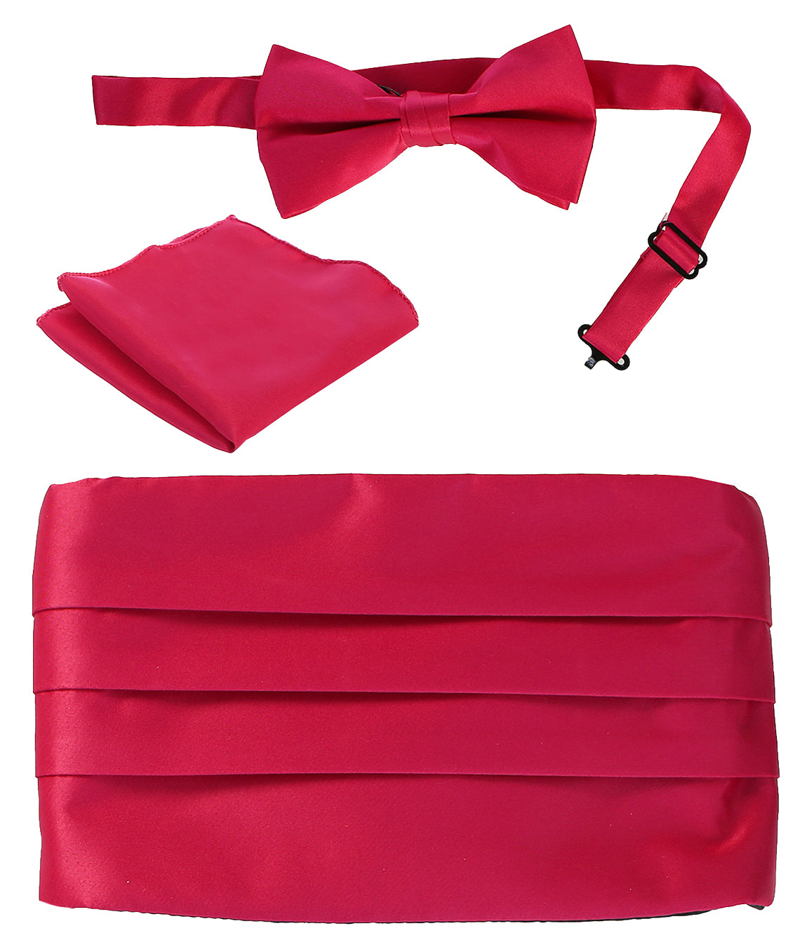 Boys' Adjustable Satin And Paisley Cummerbund Set With Formal Bow Tie and Pocket Square