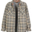 Mens Checkered Flannel Shirt Jacket With Velvet