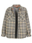 Mens Checkered Flannel Shirt Jacket With Velvet