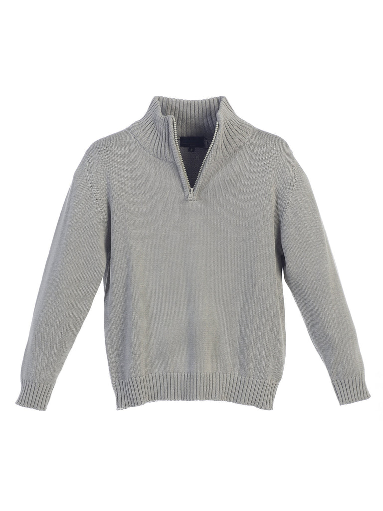 TODDLERS , KIDS , AND BOYS KNITTED 1/4 ZIP SWEATER