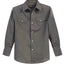 Boy's Casual Western Solid Long Sleeve Shirt with Pearl Snaps