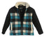 Boys Full Zip Wool-Like Plaid Jacket with Warm Cozy Inner Padding and Sherpa Collar