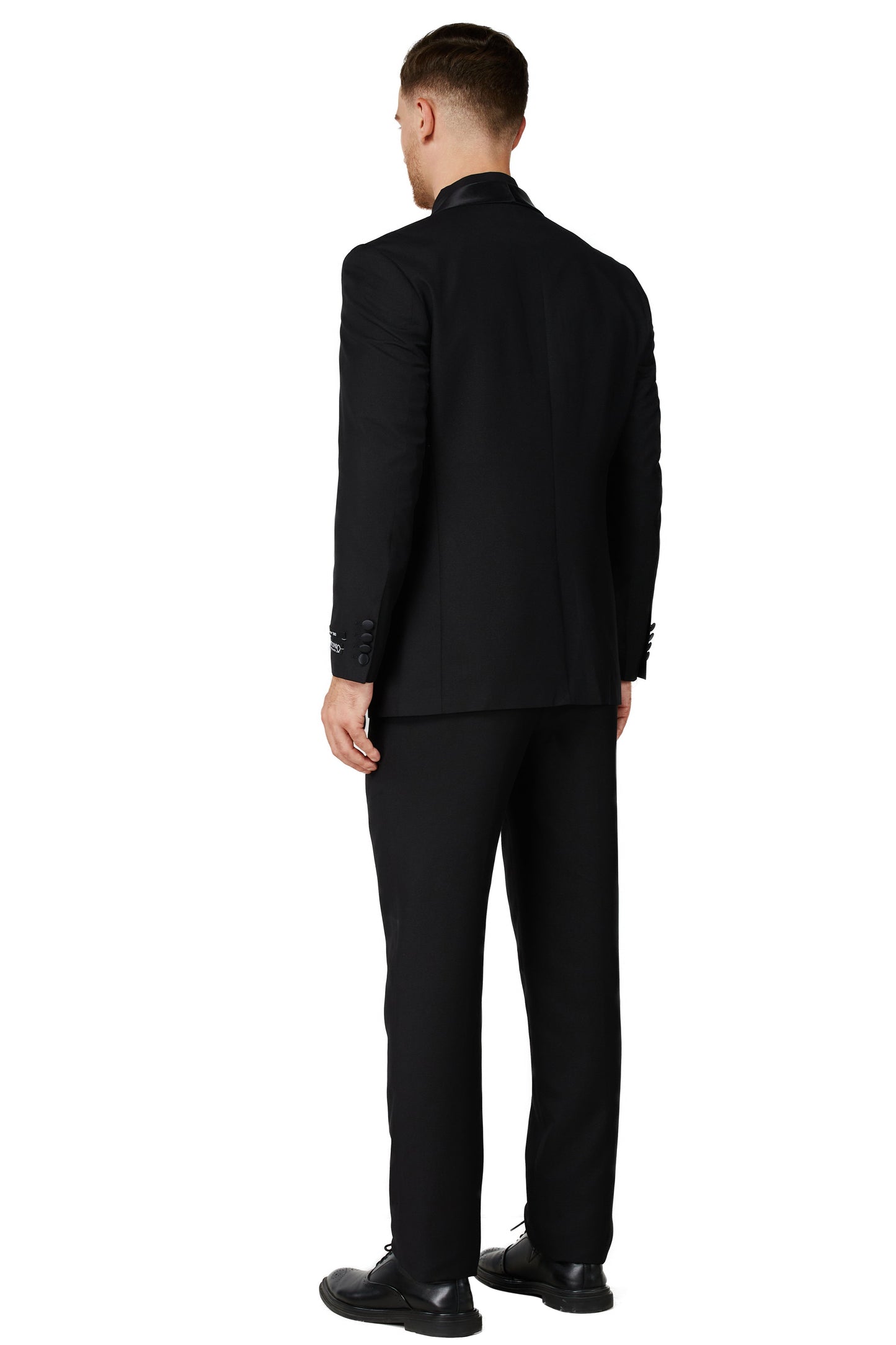 8745-Men's Solid Black Notched Lapel Suit Slim Fit (3 PCS)