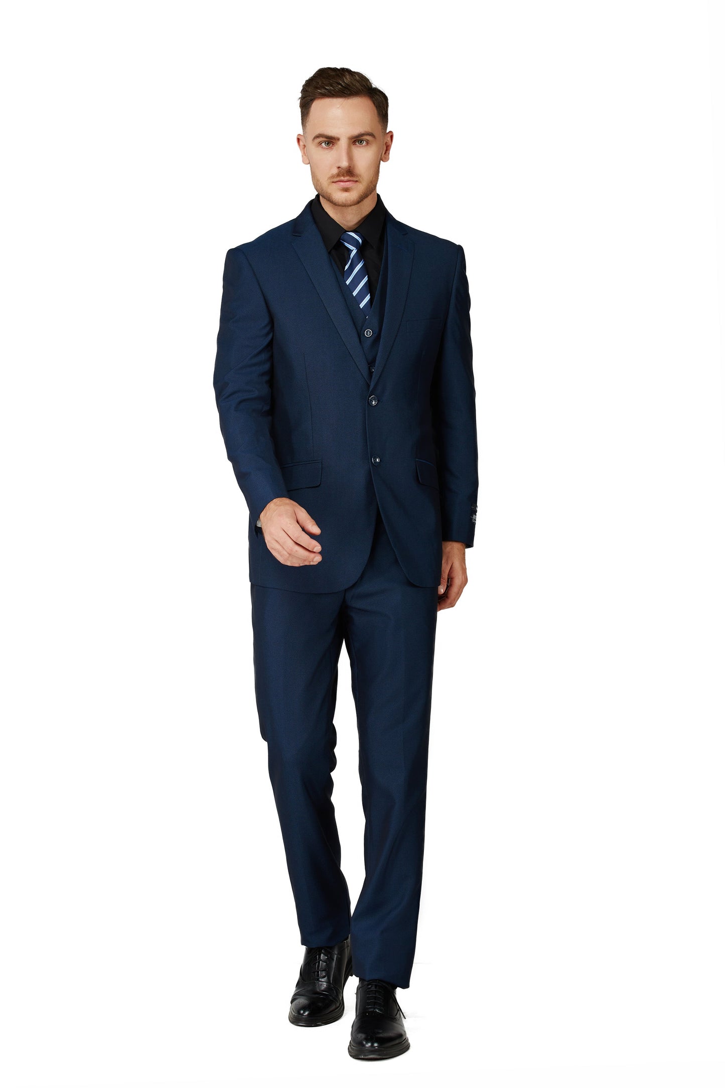 2645 Men's Diamante Blue Notched Lapel Suit Slim Fit (3 PCS)