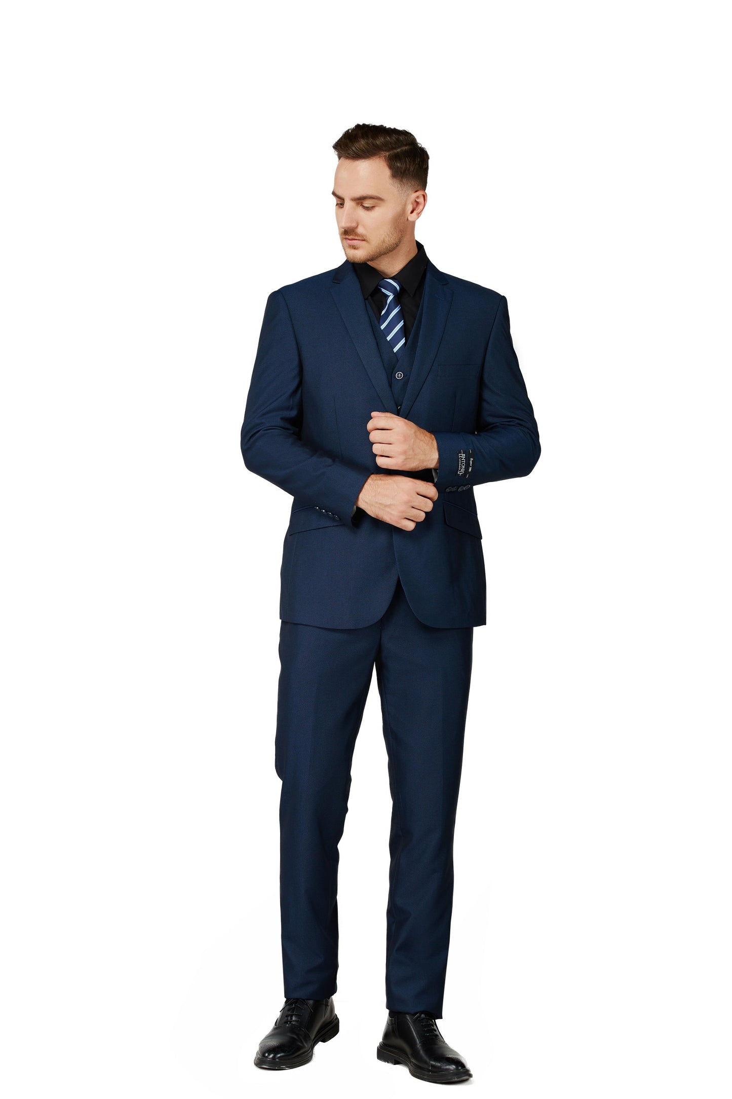 2645 Men's Diamante Blue Notched Lapel Suit Slim Fit (3 PCS)