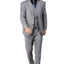 8745-Men's Solid Light Gray Notched Lapel Suit Slim Fit (3 PCS)