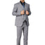 8745-Men's Solid Light Gray Notched Lapel Suit Slim Fit (3 PCS)