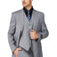 8745-Men's Solid Light Gray Notched Lapel Suit Slim Fit (3 PCS)