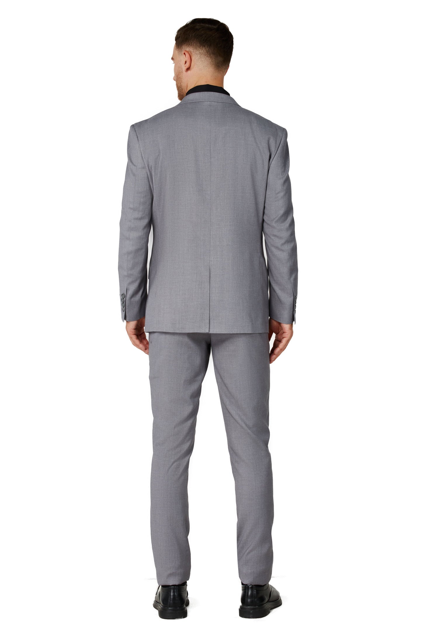 8745-Men's Solid Light Gray Notched Lapel Suit Slim Fit (3 PCS)