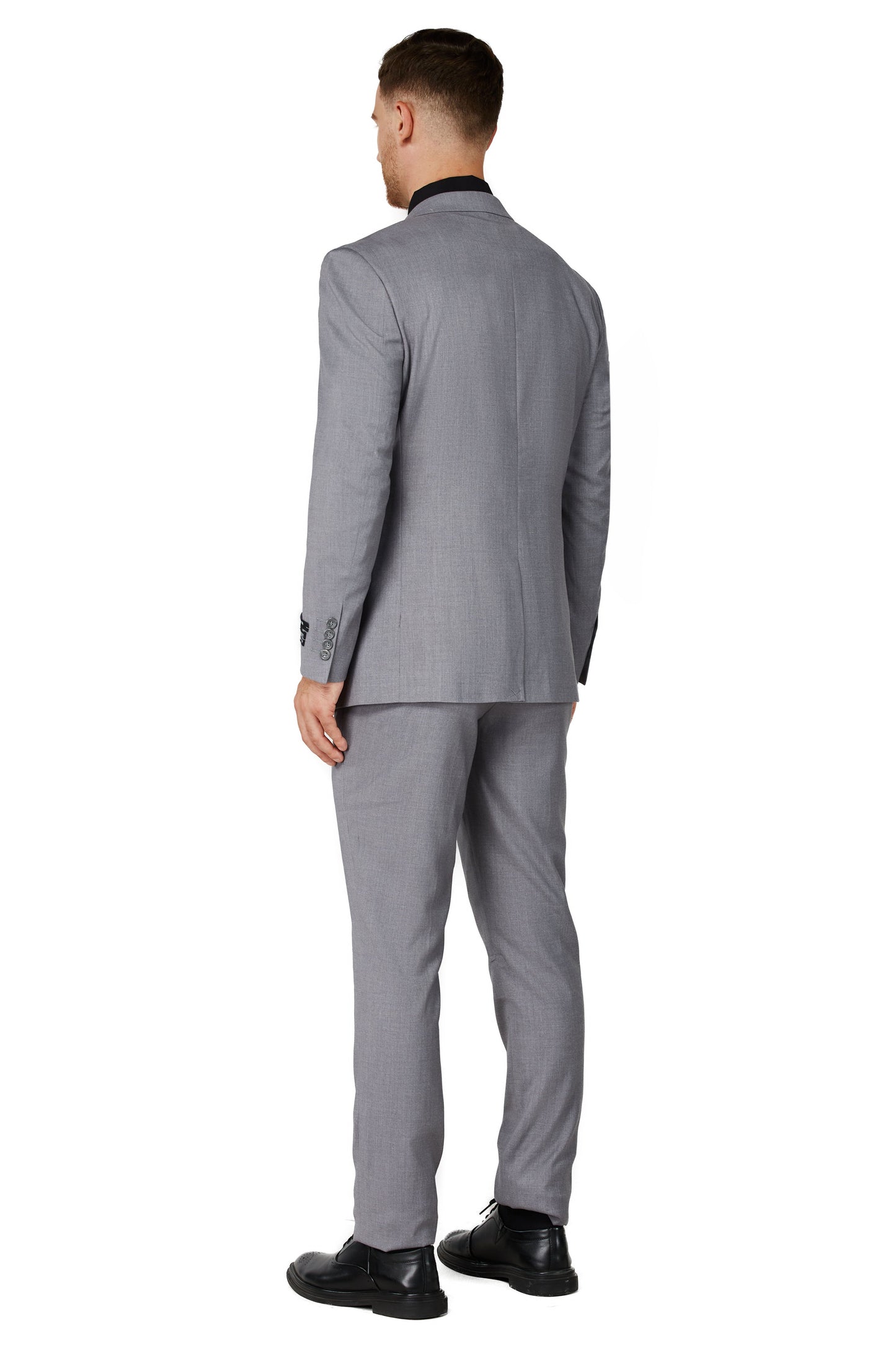 8745-Men's Solid Light Gray Notched Lapel Suit Slim Fit (3 PCS)