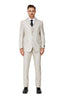 1889-Men's Beige Notched Lapel Suit Slim Fit (3 PCS)