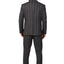 8703-Men's Charcoal Checker Notched Lapel Suit Slim Fit (3 PCS)