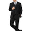 8745-Men's Solid Black Notched Lapel Suit Slim Fit (3 PCS)