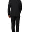 8745-Men's Solid Black Notched Lapel Suit Slim Fit (3 PCS)