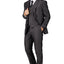 2303-Men's Shiny Charcoal Notched Lapel Suit Slim Fit (3 PCS)