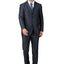 2303-Men's Shiny Charcoal Blue Notched Lapel Suit Slim Fit (3 PCS)