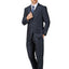 2303-Men's Shiny Charcoal Blue Notched Lapel Suit Slim Fit (3 PCS)