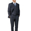 2303-Men's Shiny Charcoal Blue Notched Lapel Suit Slim Fit (3 PCS)