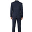 1502-Men's Charcoal Blue Checker Notched Lapel Suit Slim Fit (3 PCS)