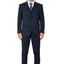 1502-Men's Charcoal Blue Checker Notched Lapel Suit Slim Fit (3 PCS)