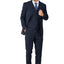 1502-Men's Charcoal Blue Checker Notched Lapel Suit Slim Fit (3 PCS)