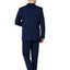 1502 Men's Navy Checker Notched Lapel Suit Slim Fit (3 PCS)