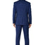 1502-Men's Royal Blue Checker Notched Lapel Suit Slim Fit (3 PCS)