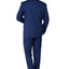 1502-Men's Royal Blue Checker Notched Lapel Suit Slim Fit (3 PCS)