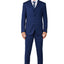 1502-Men's Royal Blue Checker Notched Lapel Suit Slim Fit (3 PCS)