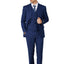 1502-Men's Royal Blue Checker Notched Lapel Suit Slim Fit (3 PCS)