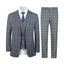 2306-GREY PLAID-SLIM FIT-3PC-SIZE 34S-46S & 34R-56R & 38L-56L
