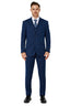 1502-Men's Blue Checker Notched Lapel Suit Slim Fit (3 PCS)
