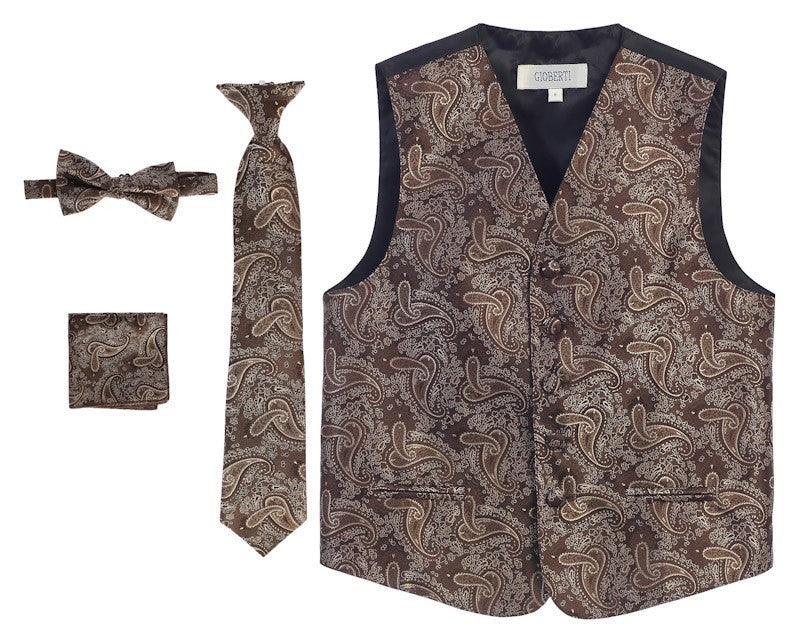 VSK-86P Paisley BOYS FORMAL VEST IN 11 COLOES SIZE 8-18