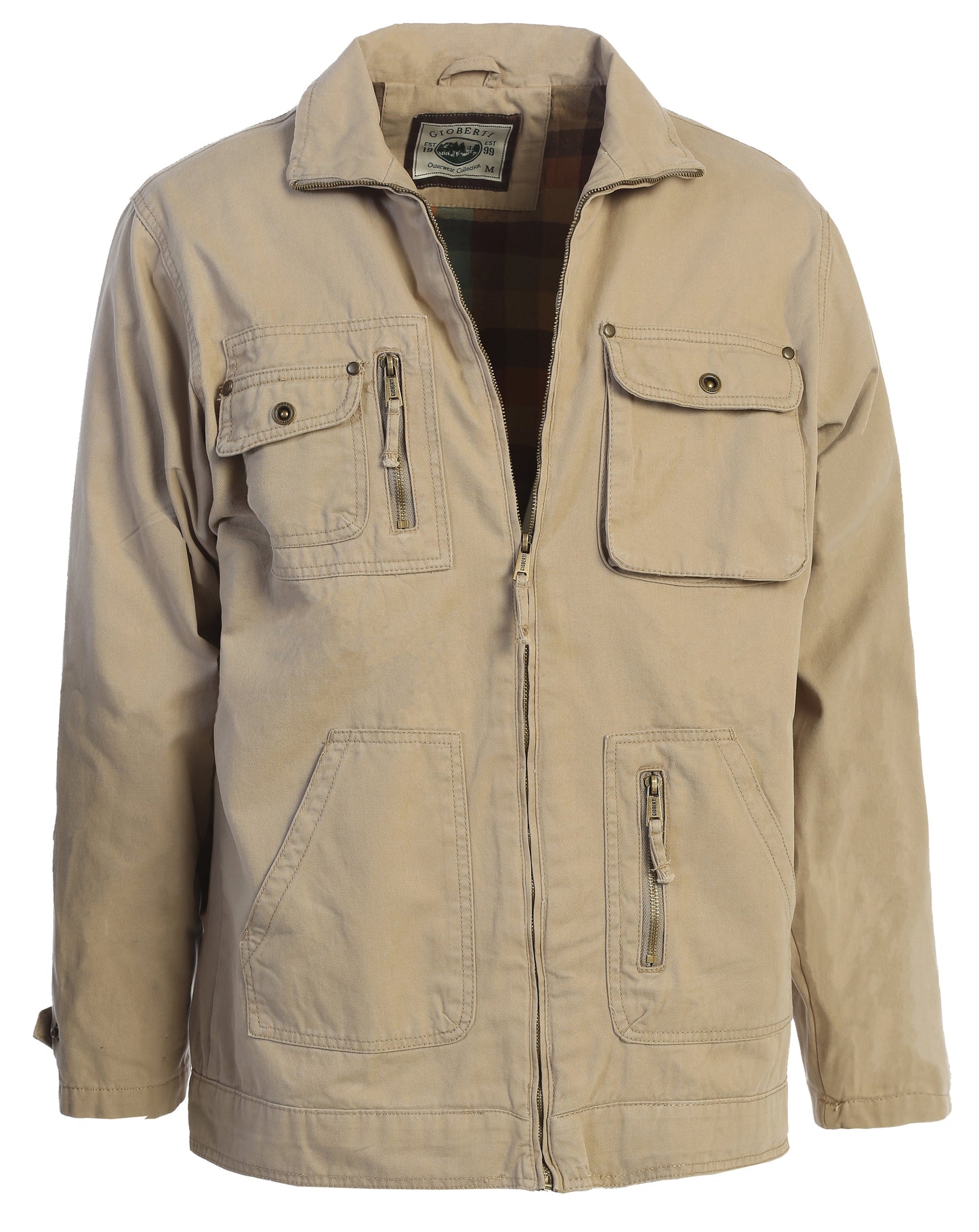 Men's 100% Cotton Casual Outerwear Twill Multi Pocket Cargo Shirt Jacket