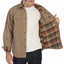 Men's 100% Cotton Brushed and Soft Twill Shirt Jacket with Flannel Lining