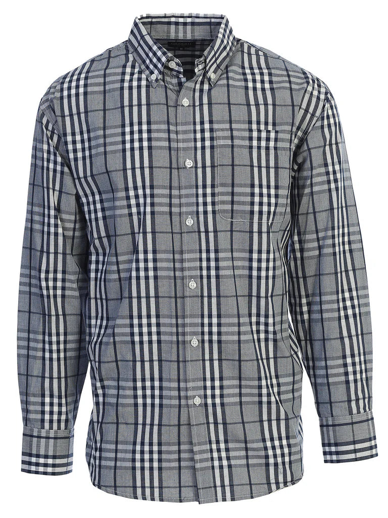 LS-92 Men's Plaid Button Down Shirt Part-A