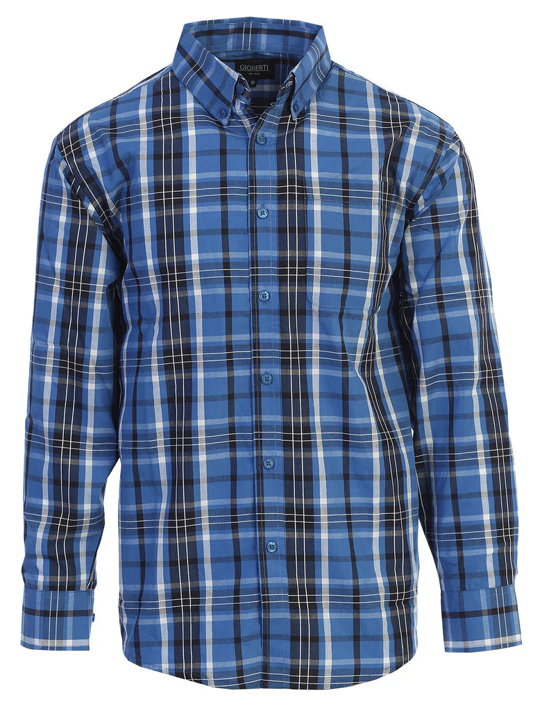 LS-92 Men's Plaid Button Down Shirt Part-A