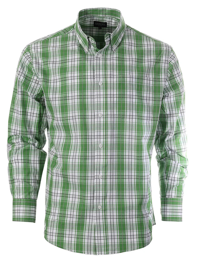 LS-92 Men's Plaid Button Down Shirt Part-A