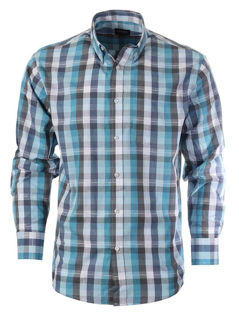 LS-92 Men's Plaid Button Down Shirt Part-A