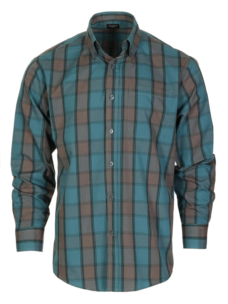 LS-92 Men's Plaid Button Down Shirt Part-A