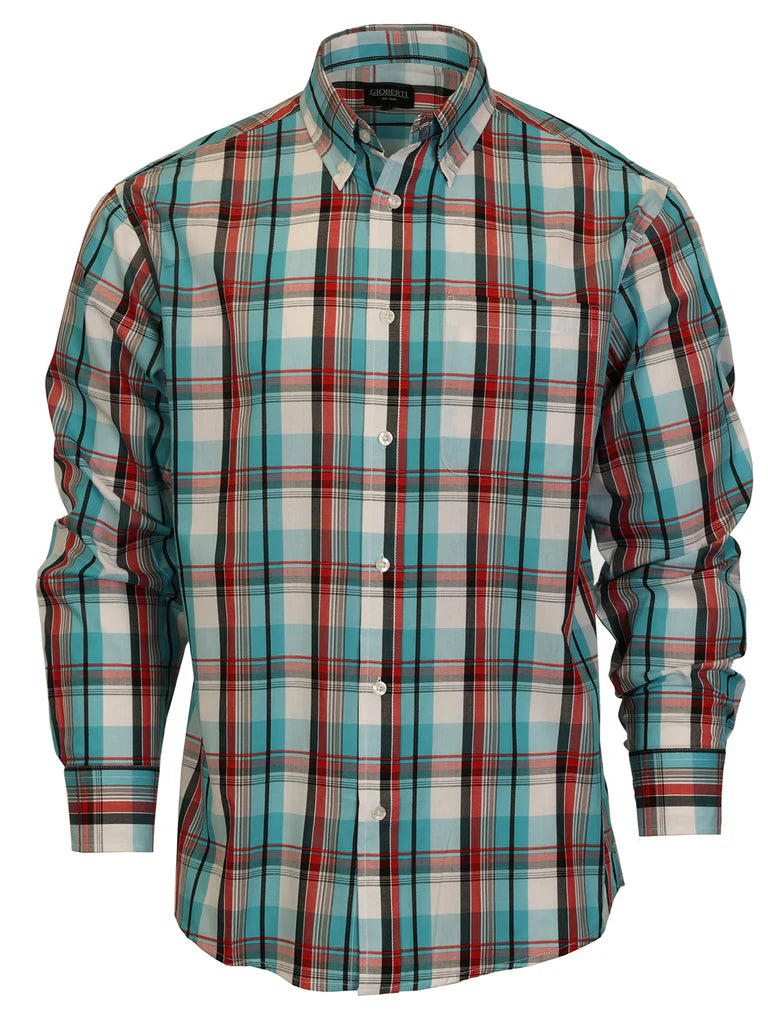 LS-92 Men's Plaid Button Down Shirt Part-B