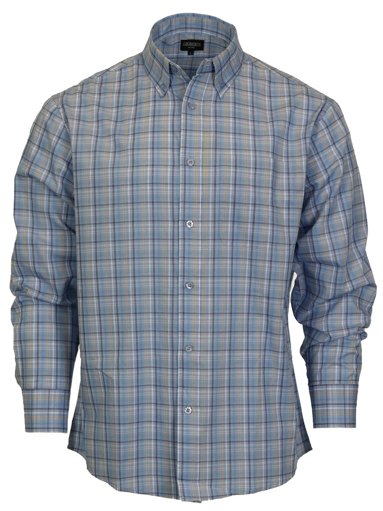 LS-92 Men's Plaid Button Down Shirt Part-B