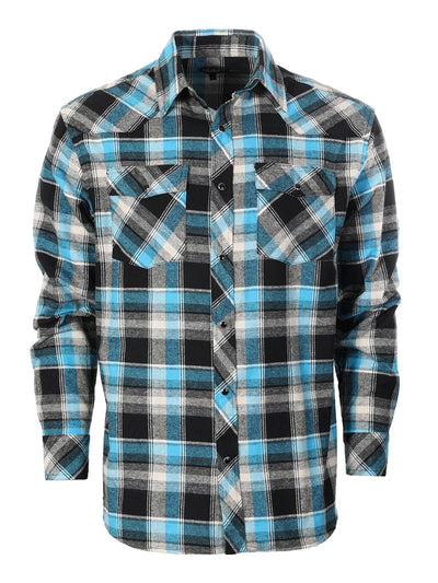 LS-92FS Men's Flannel Plaid Shirt w/ Snaps Part-A