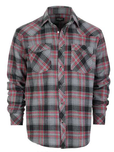 LS-92FS Men's Flannel Plaid Shirt w/ Snaps Part-B