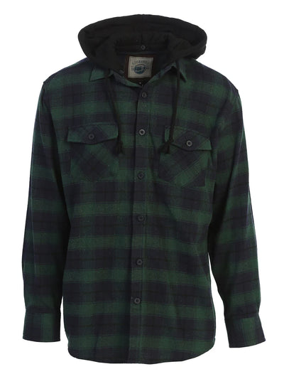 LS-92H Men's Removable Hoodie Flannel Shirt