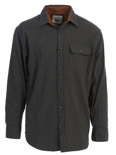 LS-94FC Men's Solid Flannel w/ Corduroy Contrast