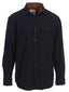 LS-94FC Men's Solid Flannel w/ Corduroy Contrast