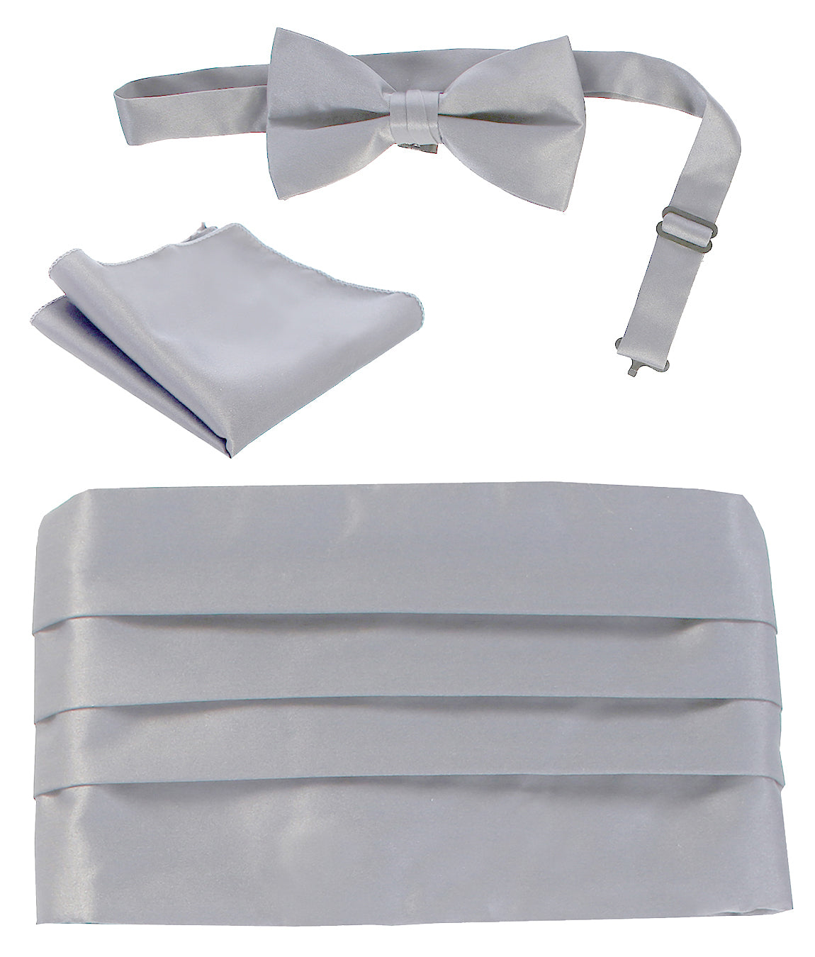 Boys' Adjustable Satin And Paisley Cummerbund Set With Formal Bow Tie and Pocket Square