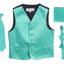 VSK4 BOYS SATIN SOLID 4 PCS SET FORMAL VEST IN 12 COLORS SIZE 2-7